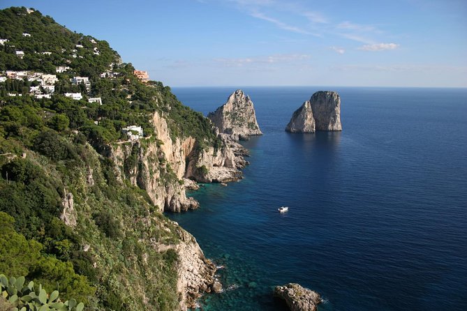 Capri Day Trip from Rome by Bus & Ferry – Guided or Independent - Capri’s Piazzetta, Faraglioni, and narrow lanes