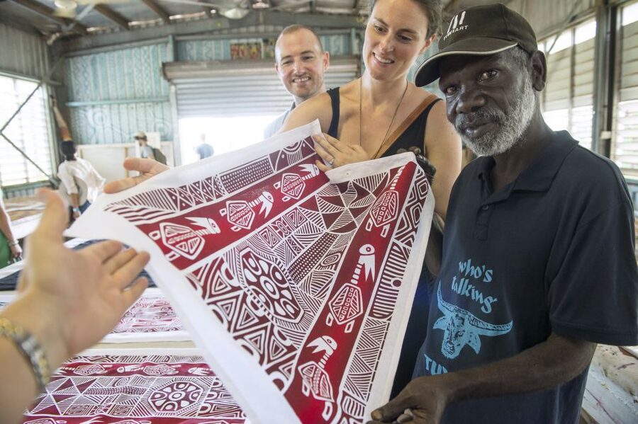 From Darwin: Tiwi By Design Tour by Ferry - Walking through the mission precinct and museum
