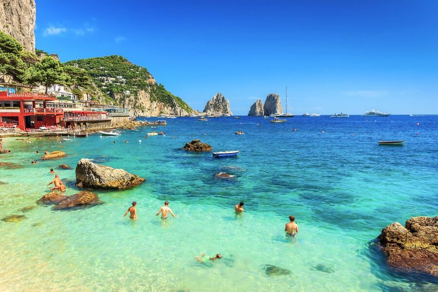 From Naples: Capri Guided Tour with Ferry Tickets & Minibus - Augustus Gardens and the Faraglioni view